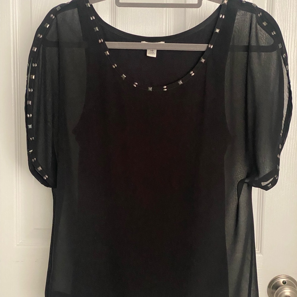 Elegant Black Sheer Women's Top